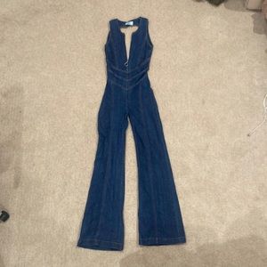 Jean Jumpsuit with heart shaped cutout in back